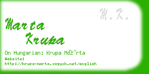 marta krupa business card